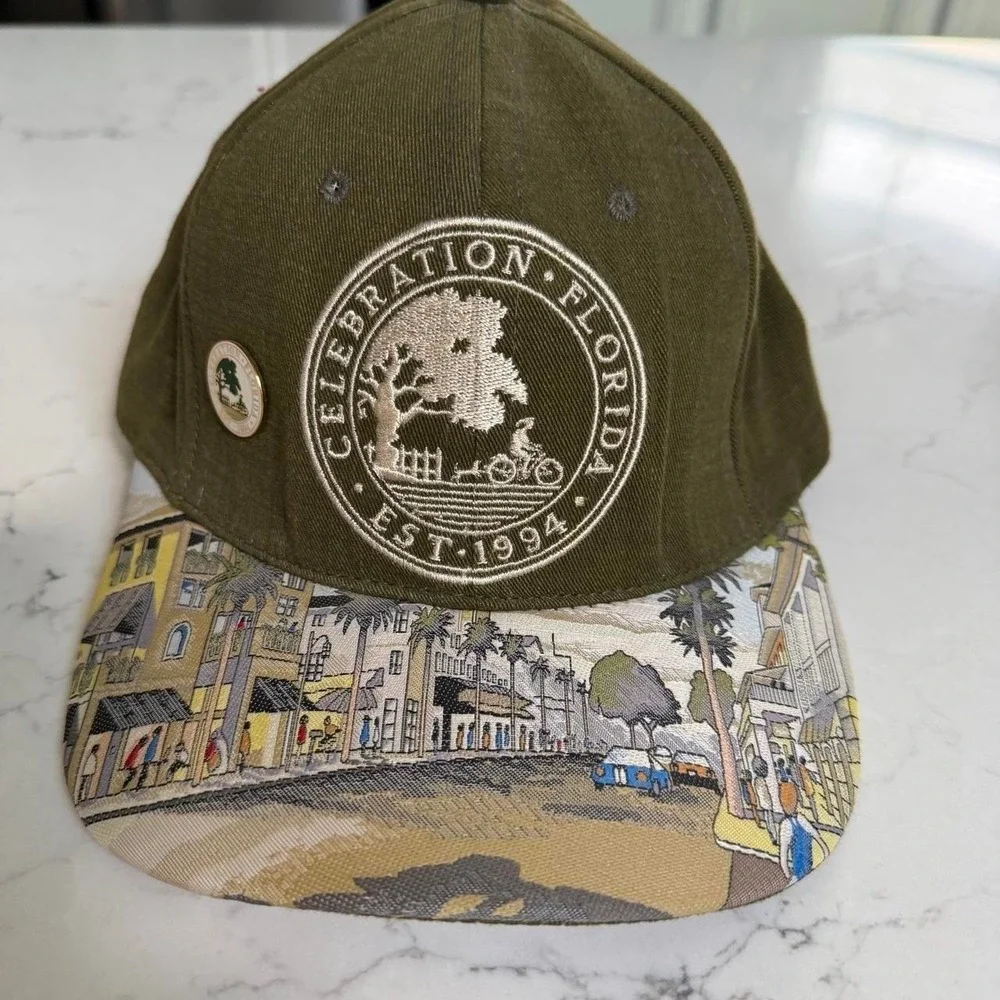 Vintage Disney Celebration Florida Hat Cap Disney World Resort Est 1994 pin